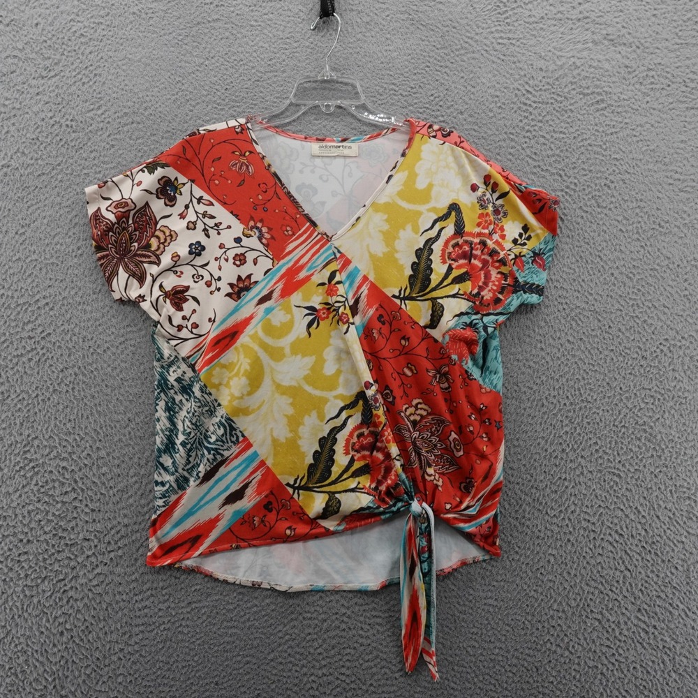 Anthropologie Aldo Martins Charlize‎ Tie Front Top Medium Multi Womens Floral